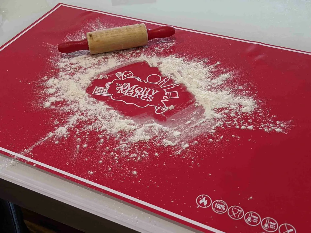 Missmolly silicone mat with flour dusted on top