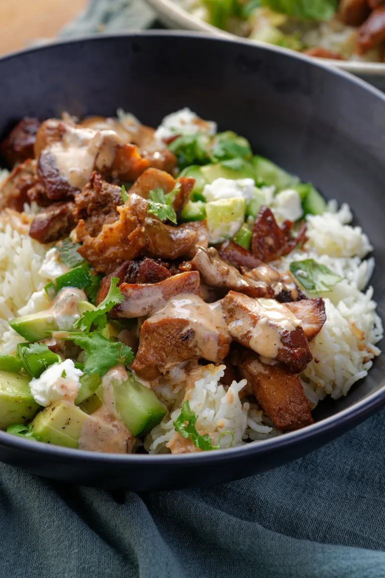 Bowl of chicken and rice