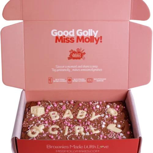Baby Shower - Baby Girl Brownie Slab for customisation ideas