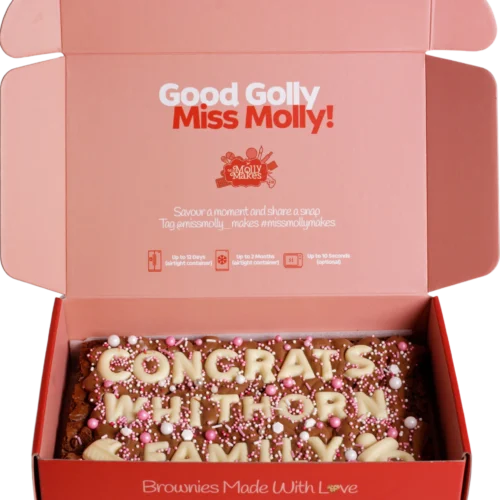 Congrats Family Brownie Slab for Baby Shower