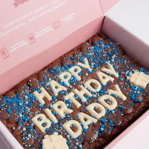 Personalised birthday brownie slab